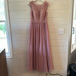 Elegant Lace Pink Dress